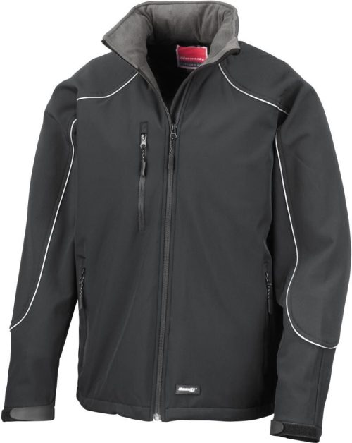 3-Lagen Kapuzen Softshell Jacke "Ice Fell" R 118X – Result in All Black