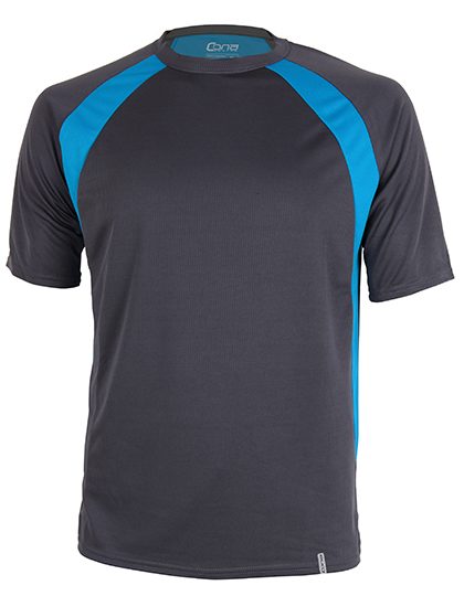Pace Tech Tee – CONA SPORTS in Anthracite/Azure Blue