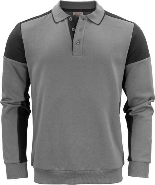 Polo Sweater Prime Polosweater – Printer in Anthracite/Black