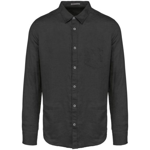 Leinen-Hemd für Herren NS504 – Spasso in Anthracite Grey