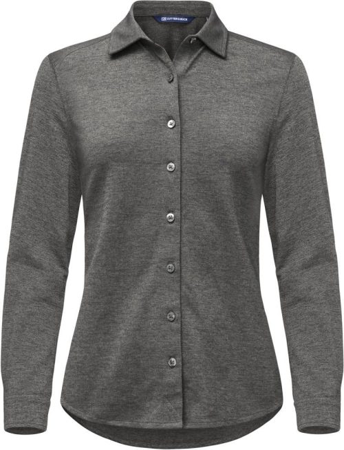Piqué Bluse langarm Advantage Shirt Women – Cutter & Buck in Anthracite Melange