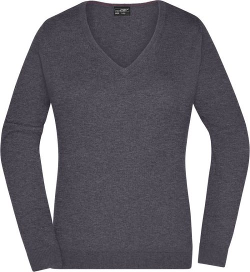 Damen V-Ausschnitt Pullover JN 658 – Daiber in Anthracite Melange