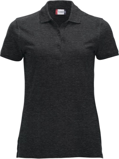 Schweres Damen Piqué Polo Classic Marion S/S – Clique in Anthracite Melange