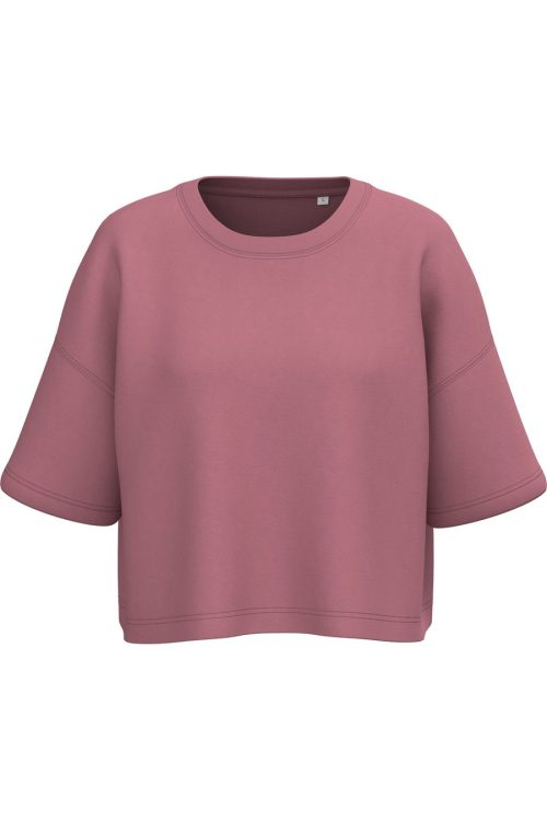 Damen Cropped-Sweatshirt mit kurzen Ärmeln und Rundhalsausschnitt PA394 – Proact in Antique Rose