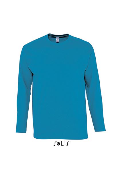 Sol's Monarch - Men's Round Collar Long Sleeve T-Shirt – SOL'S in Aqua