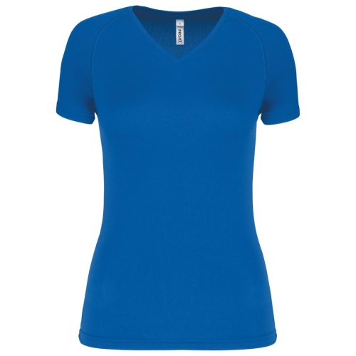 Damen Kurzarm-Sportshirt mit V-Ausschnitt PA477 – Proact in Aqua Blue