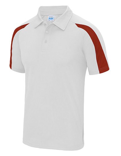 Contrast Cool Polo – Just Cool in Arctic White/Fire Red