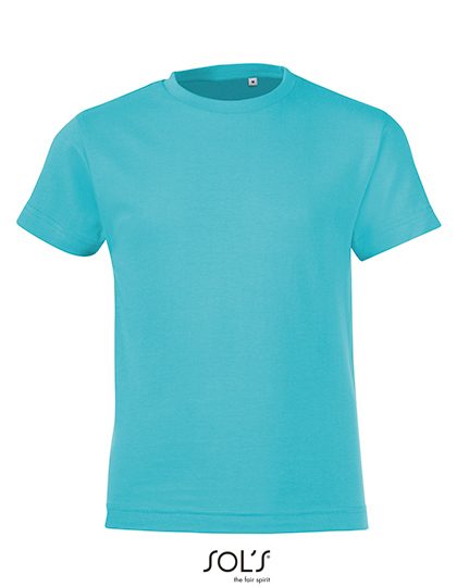 Kids´ Round Collar T-Shirt Regent Fit – SOL´S in Atoll Blue