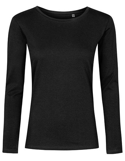 Women´s Roundneck T-Shirt Long Sleeve – X.O by Promodoro in Azur Blue