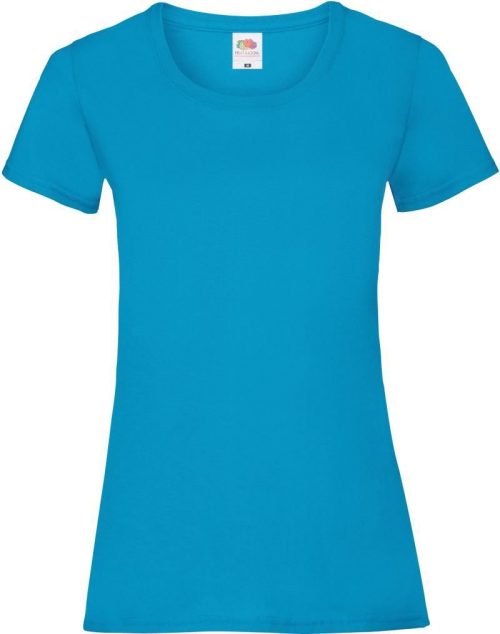Damen T-Shirt Lady-Fit Valueweight T – Fruit of the Loom in Azure Blue