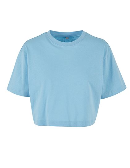 Ladies Short Oversized Tee – Build Your Brand in Baltic Blue