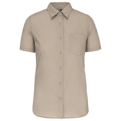 Popeline Bluse "Judith" kurzarm K 548 – Kariban in Beige