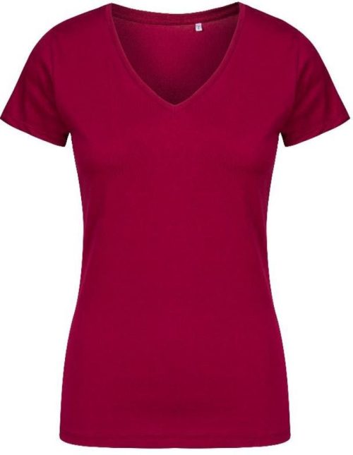 Damen X.O V-Ausschnitt T-Shirt 1525 – Promodoro in Berry