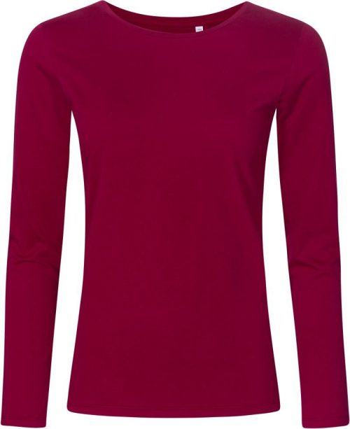 Damen T-Shirt langarm - X.O 1565 – Promodoro in Berry