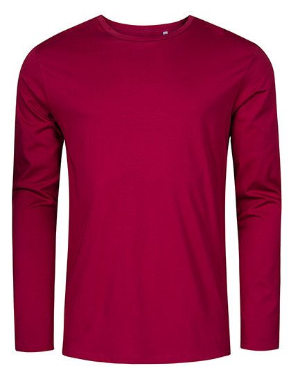 Men´s Roundneck T-Shirt Long Sleeve – X.O by Promodoro in Berry
