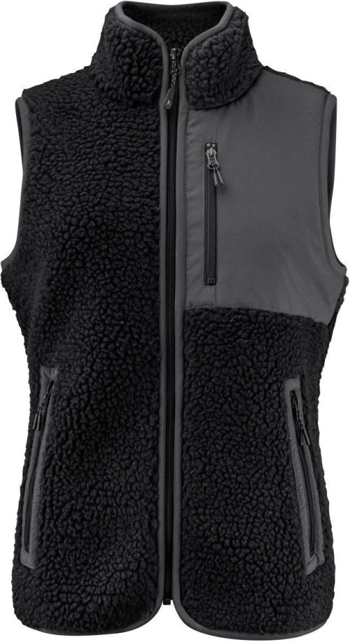 Damen Sherpa Fleece Weste "Two-Tone" Kingsley Fleece Vest Women – James Harvest in Black