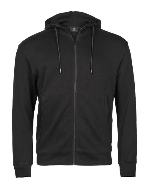 Ribbed Interlock Hooded Full Zip – Tee Jays in Black