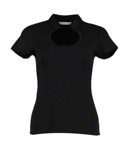 Damen T-Shirt mit Tropfenausschnitt KK 755 – Kustom Kit in Black
