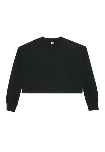 Womens Relaxed Crop Crewneck – Lane Seven in Black