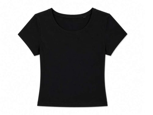 Womens Fitted Crop Top – True Blanks in Black