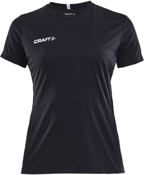 Damen V-Ausschnitt Sport Shirt Squad Go Jersey Solid W – Craft Teamwear in Black