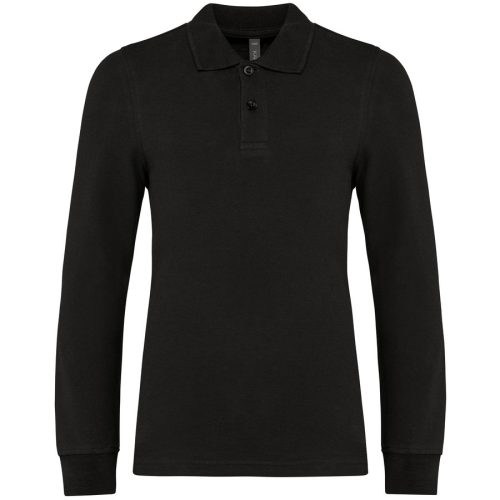 Polohemd mit langen Ärmeln für Kinder. K269 – Kariban in Black