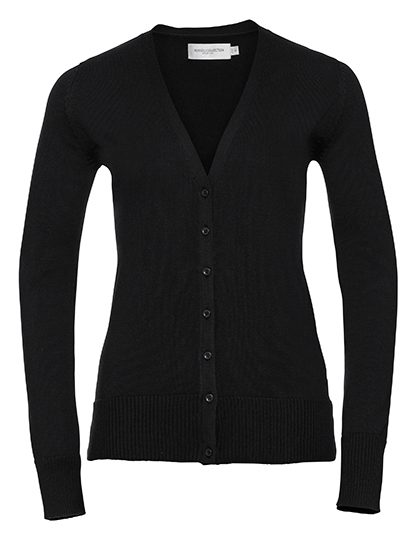 Ladies´ V-Neck Knitted Cardigan – Russell Athletic Collection in Black