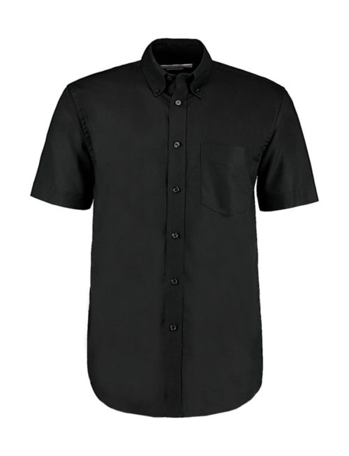 Men´s Classic Fit Workwear Oxford Shirt Short Sleeve – Kustom Kit in Black