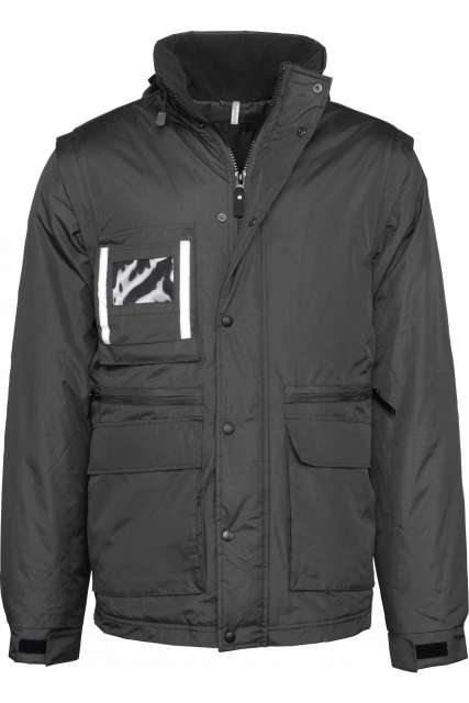 Detachable-Sleeved Workwear Parka – Designed To Work in Black