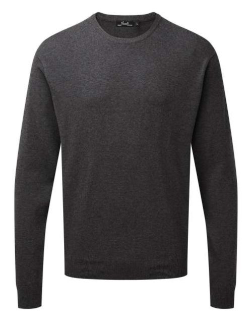 Men's Crew Neck Cotton Rich Knitted Sweater – Premier in Black