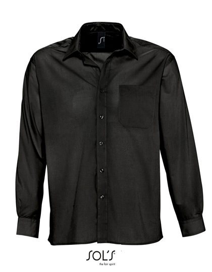 Popeline-Shirt Baltimore Long Sleeve – SOL´S in Black