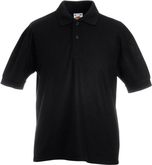 Kinder Piqué Polo Kids 65/35 Polo – Fruit of the Loom in Black