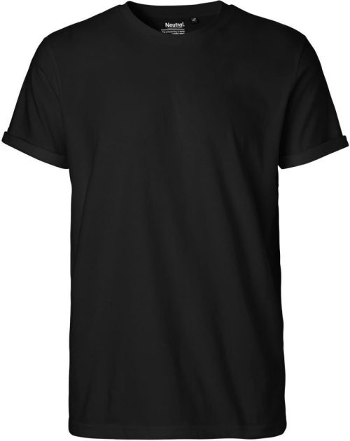 Herren Bio T-Shirt mit Umschlag O 60012 – Neutral in Black