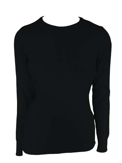 Women’s Crew Neck Fine Gauge Cotton Pullover – Legend Classics in Black