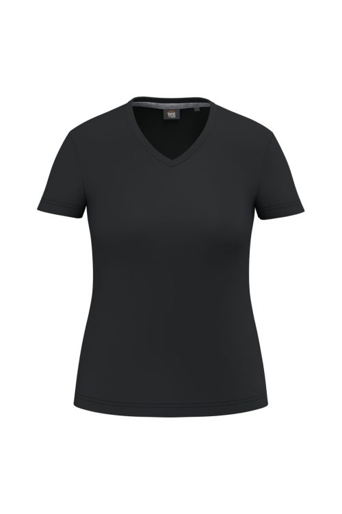 Antibakterielles, T-Shirt mit V-Ausschnitt für Damen WK317 – WK in Black