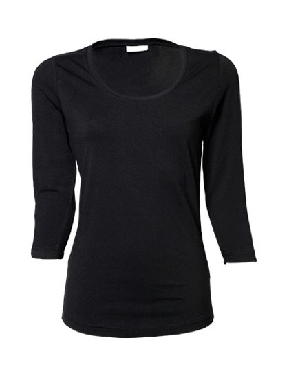 Women´s Stretch 3/4 Sleeve Tee – Tee Jays in Black