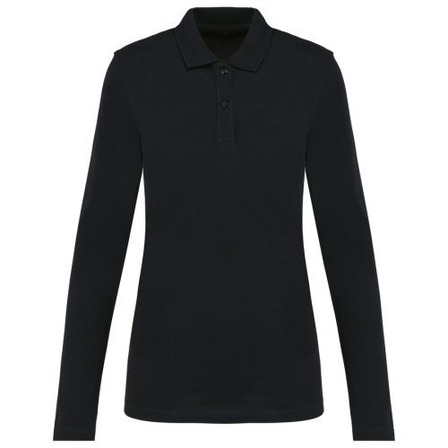 Supima® Damen-Polohemd mit langen Ärmeln PK203 – Kariban Premium in Black