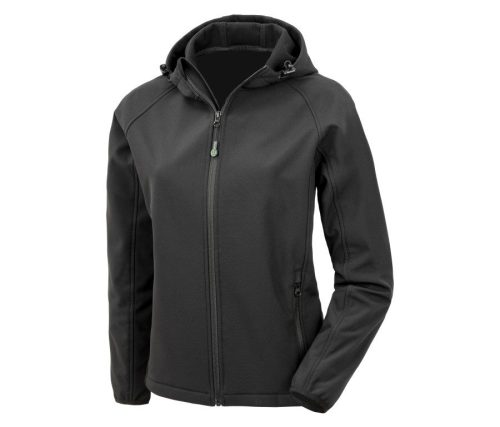 Recycelte 3-Lagen-Softshelljacke für Damen mit Kapuze R911F – Result in Black