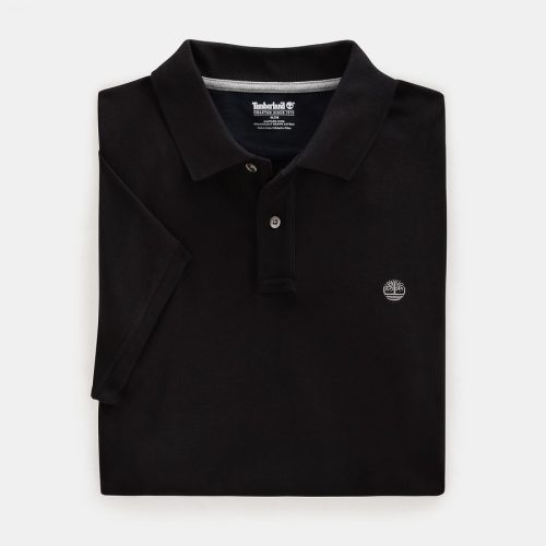 Polohemd mit kurzen Ärmeln aus biologischem Baumwoll-Piqué Millers River TB 0A26N4 – Timberland in Black