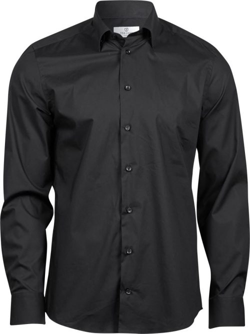 Luxus Stretch Hemd langarm TJ 4024 – Tee Jays in Black