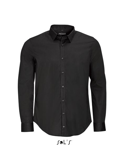 Sol's Blake Men - Long Sleeve Stretch Shirt – SOL'S in Black