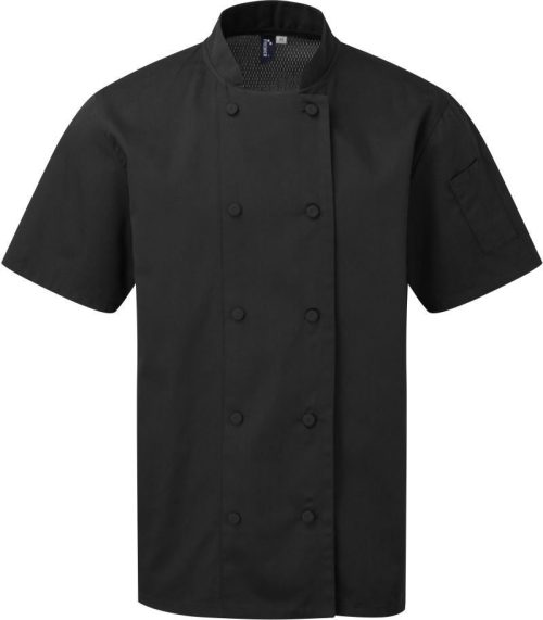 Kochjacke kurzarm "Coolchecker®" PR 902 – Premier in Black