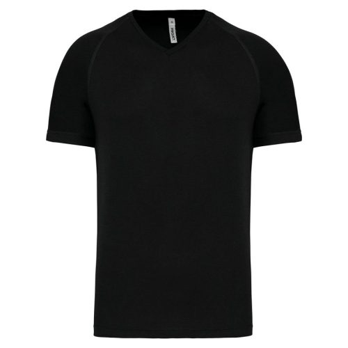 Herren Kurzarm-Sportshirt mit V-Ausschnitt PA476 – Proact in Black