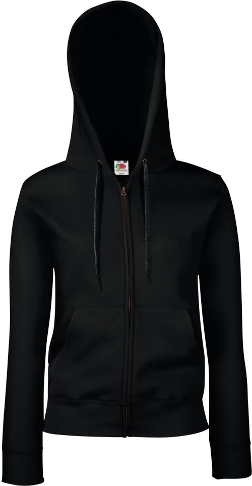 Ladies´ Premium Hooded Sweat Jacket – Fruit of the Loom in Black