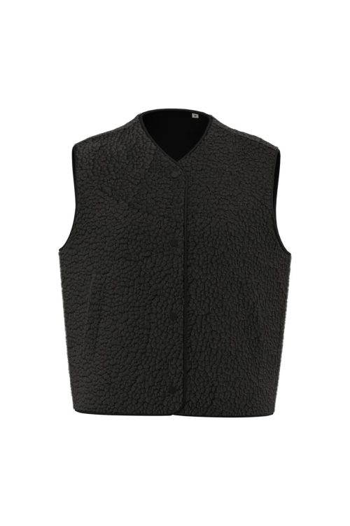 Ärmellose Sherpa-Jacke für Damen SP604 – Spasso in Black