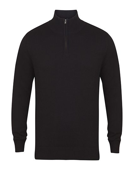 Men´s Quarter Zip Jumper – Henbury in Black