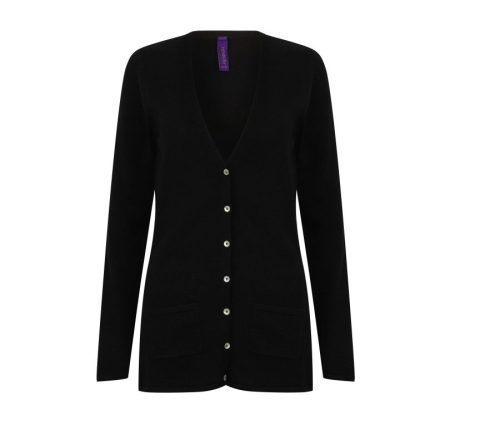 Ladies´ Lightweight V-Neck Cardigan – Henbury in Black