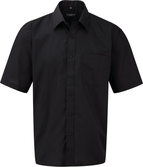 Men's Ss Polycotton Popelinehemd R-935M-0 – Russell in Black