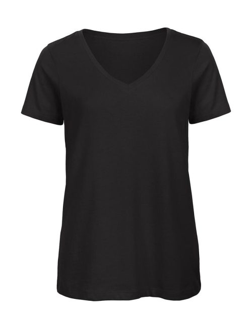 Ladies' Organic Inspire Cotton V-neck T-shirt TW045 – B&C in Black