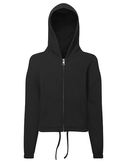 Kids Recycled Cropped Oversize Full-Zip Hoodie – TriDri® in Black